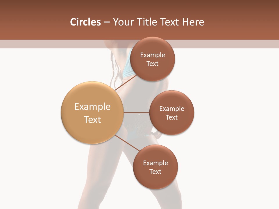 A Beautiful Woman In A Blue Bikini Posing For The Camera PowerPoint Template