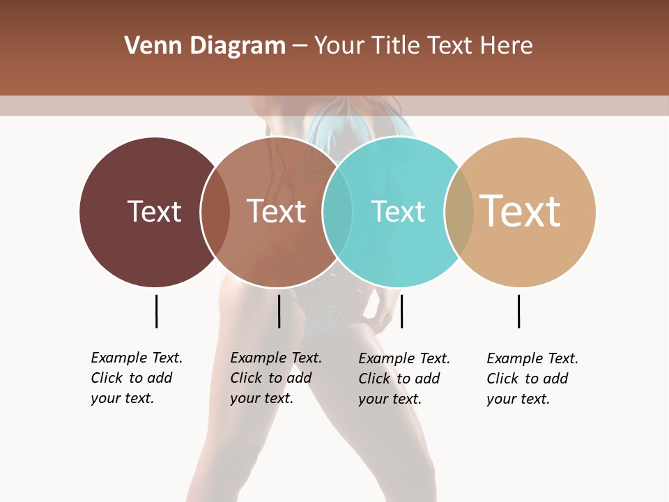 A Beautiful Woman In A Blue Bikini Posing For The Camera PowerPoint Template