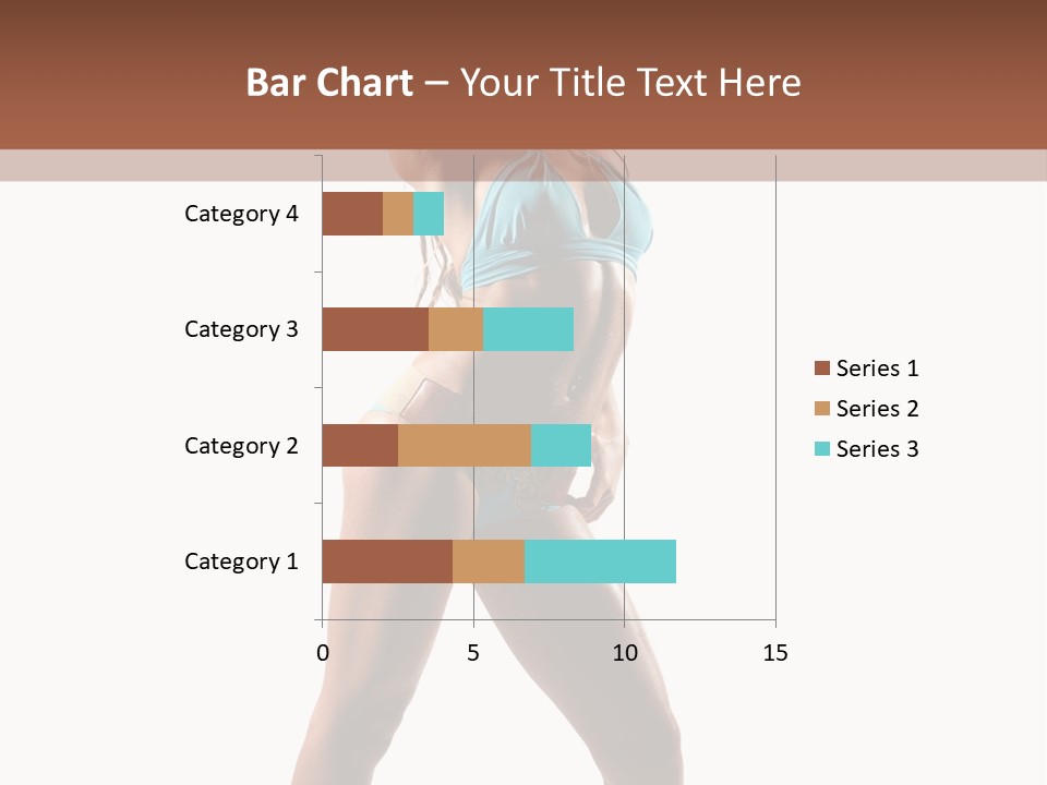 A Beautiful Woman In A Blue Bikini Posing For The Camera PowerPoint Template