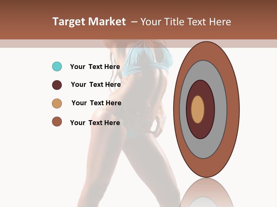 A Beautiful Woman In A Blue Bikini Posing For The Camera PowerPoint Template