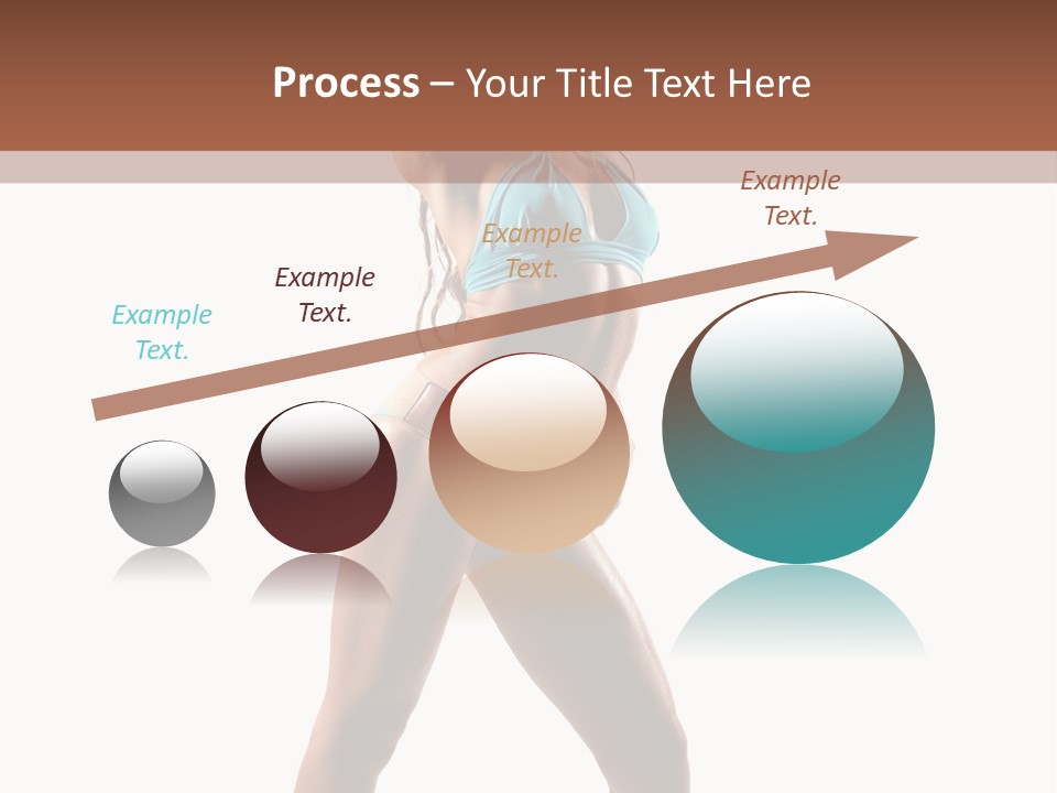 A Beautiful Woman In A Blue Bikini Posing For The Camera PowerPoint Template