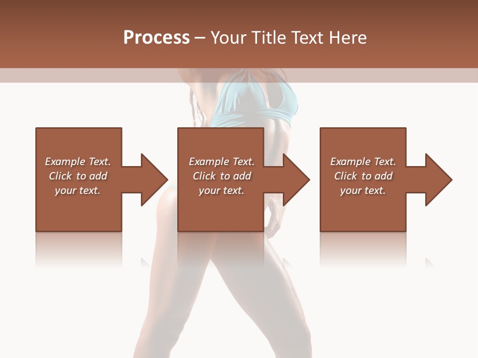 A Beautiful Woman In A Blue Bikini Posing For The Camera PowerPoint Template