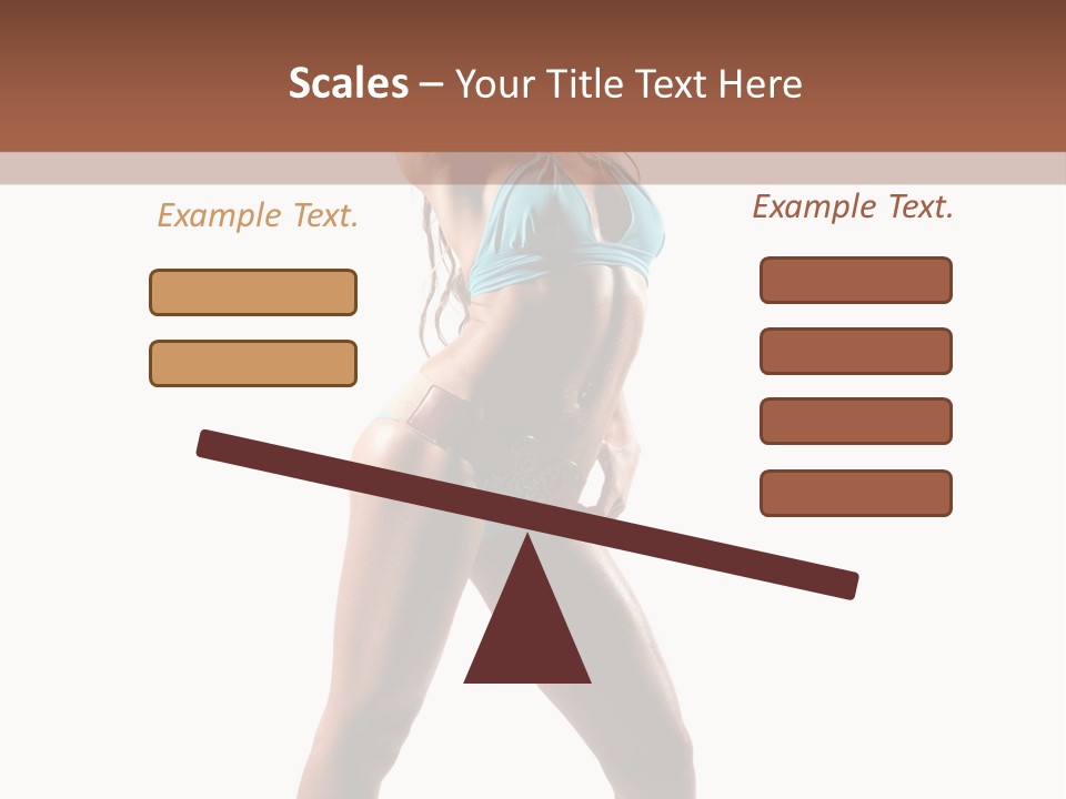 A Beautiful Woman In A Blue Bikini Posing For The Camera PowerPoint Template