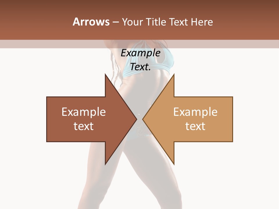 A Beautiful Woman In A Blue Bikini Posing For The Camera PowerPoint Template