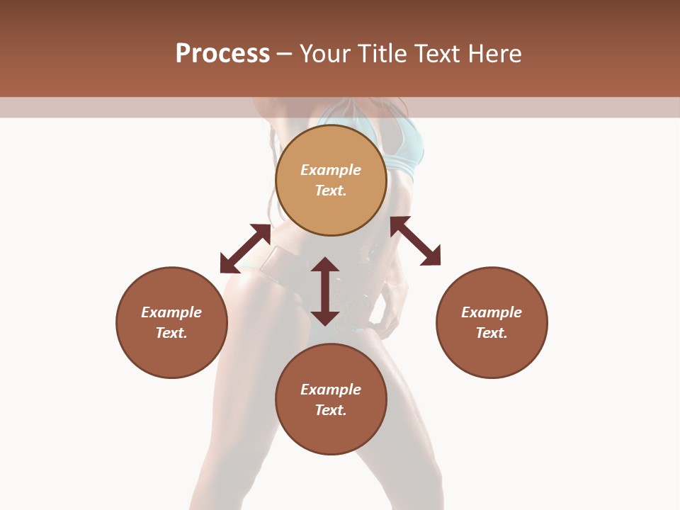 A Beautiful Woman In A Blue Bikini Posing For The Camera PowerPoint Template