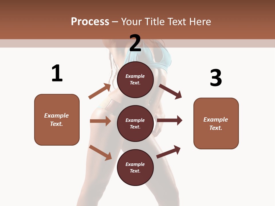 A Beautiful Woman In A Blue Bikini Posing For The Camera PowerPoint Template