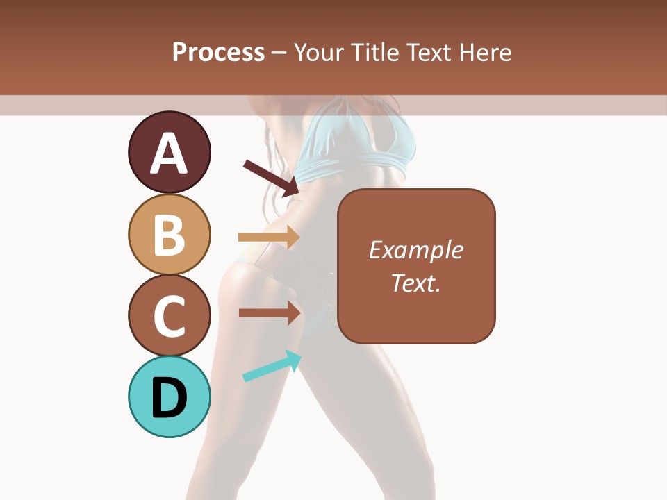 A Beautiful Woman In A Blue Bikini Posing For The Camera PowerPoint Template