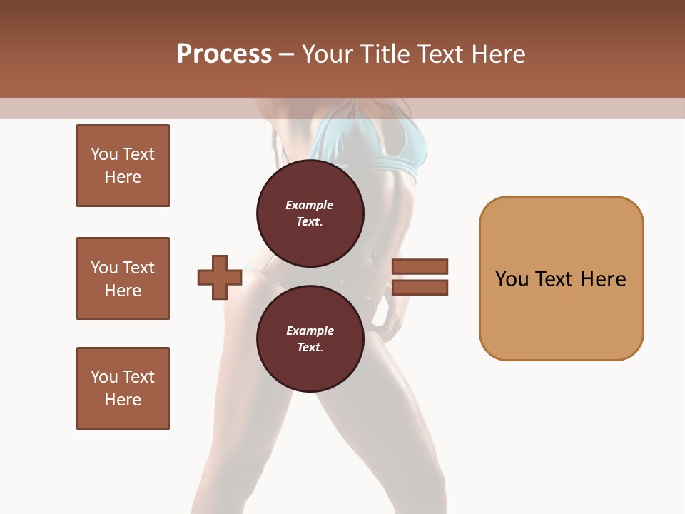 A Beautiful Woman In A Blue Bikini Posing For The Camera PowerPoint Template