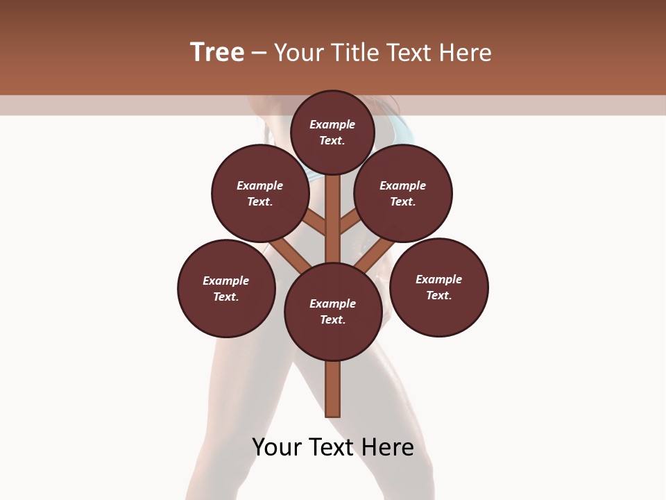 A Beautiful Woman In A Blue Bikini Posing For The Camera PowerPoint Template