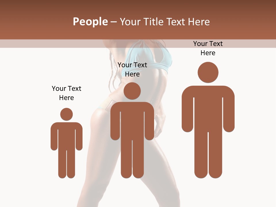 A Beautiful Woman In A Blue Bikini Posing For The Camera PowerPoint Template