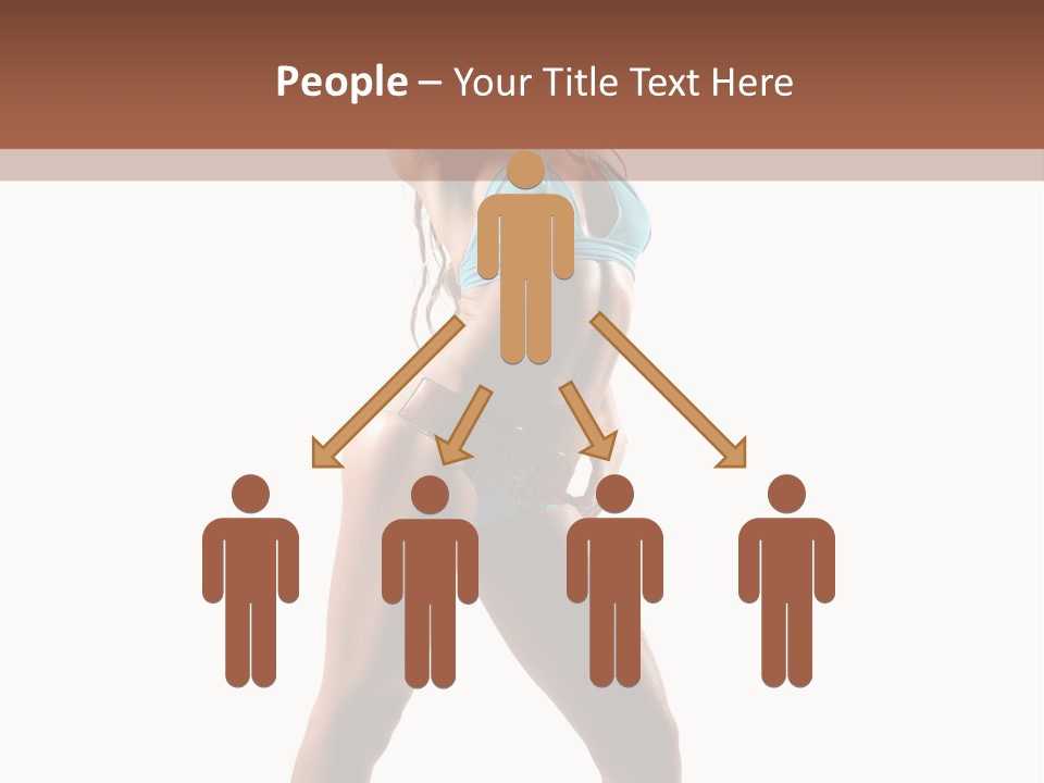 A Beautiful Woman In A Blue Bikini Posing For The Camera PowerPoint Template