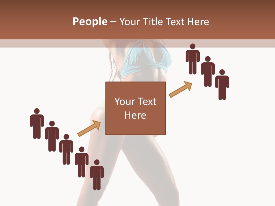 A Beautiful Woman In A Blue Bikini Posing For The Camera PowerPoint Template