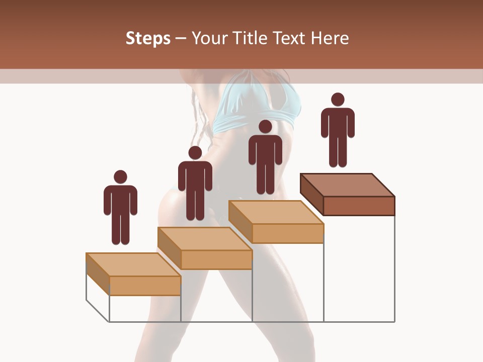 A Beautiful Woman In A Blue Bikini Posing For The Camera PowerPoint Template