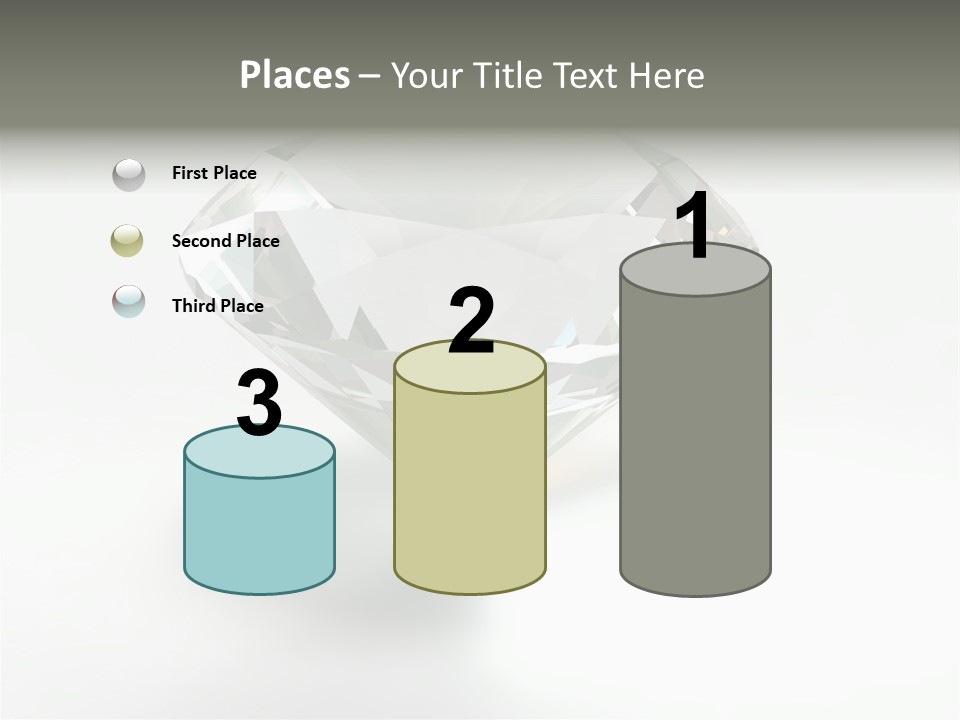 A Diamond On A White Background With A Shadow PowerPoint Template