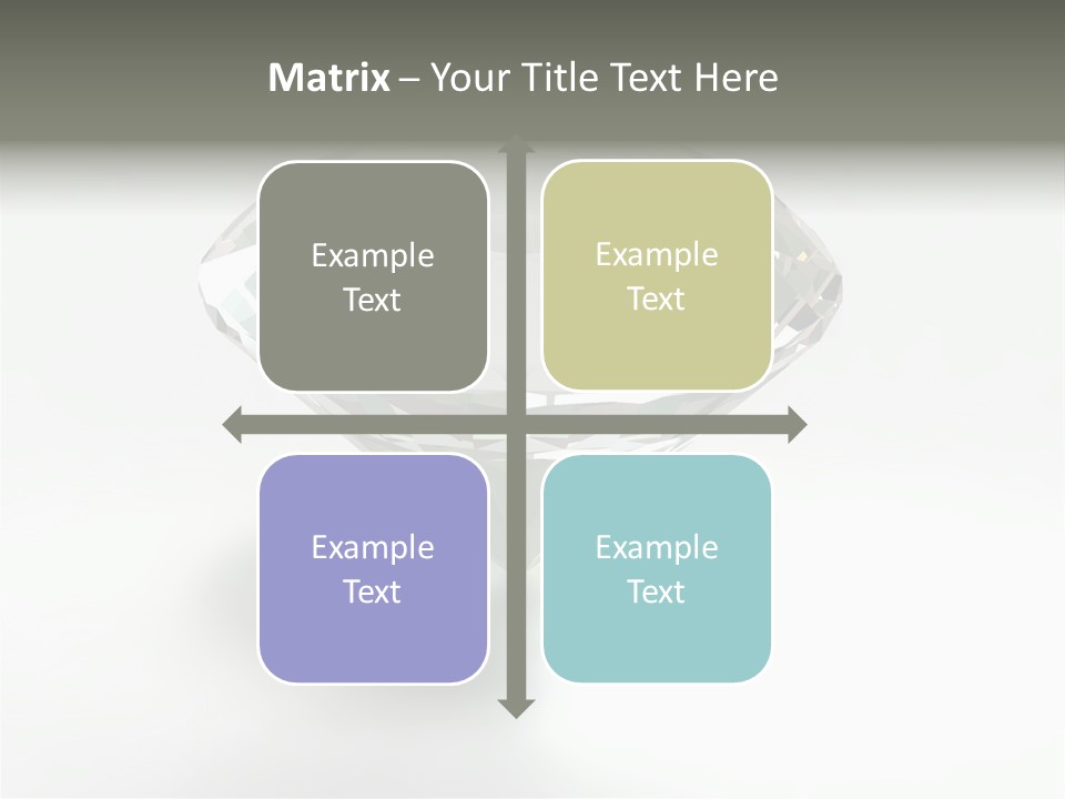 A Diamond On A White Background With A Shadow PowerPoint Template