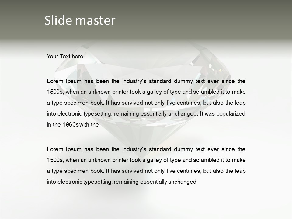 A Diamond On A White Background With A Shadow PowerPoint Template