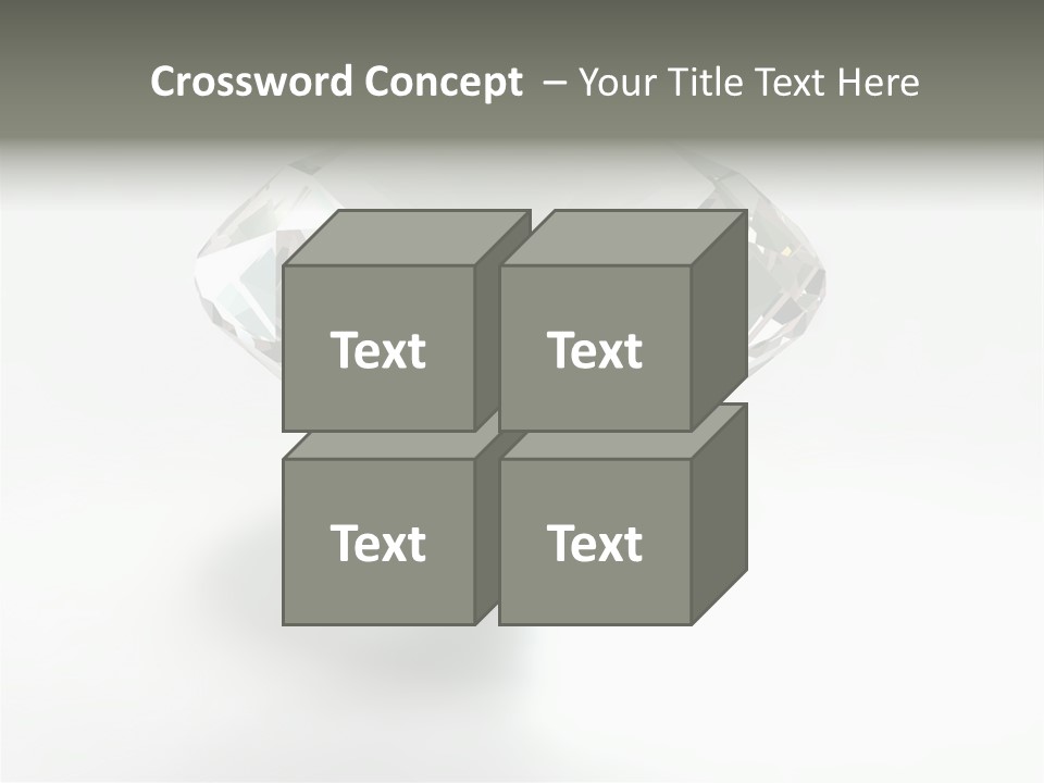 A Diamond On A White Background With A Shadow PowerPoint Template