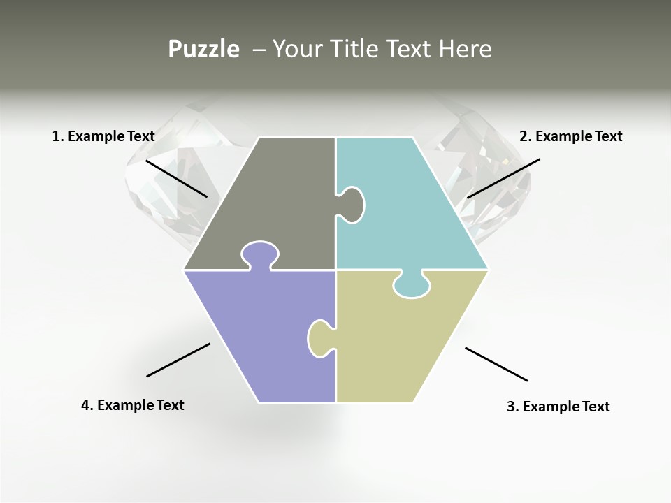 A Diamond On A White Background With A Shadow PowerPoint Template