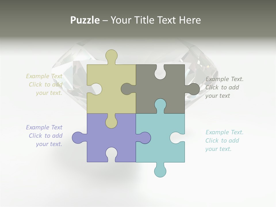 A Diamond On A White Background With A Shadow PowerPoint Template