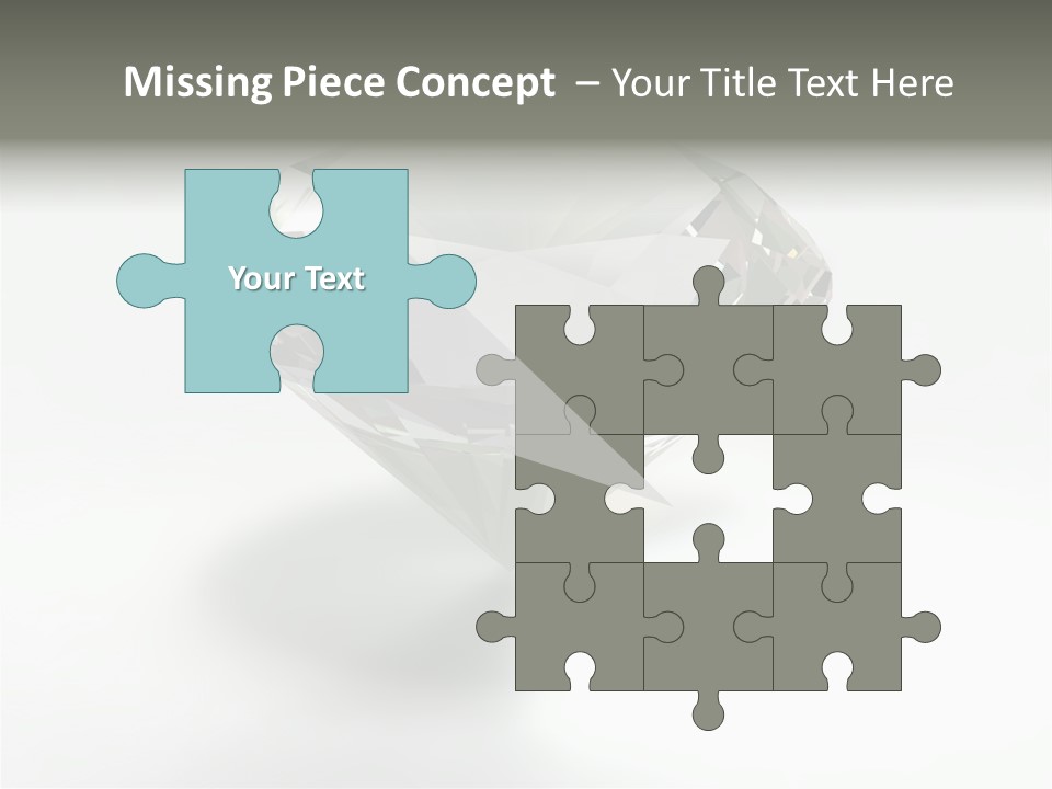 A Diamond On A White Background With A Shadow PowerPoint Template