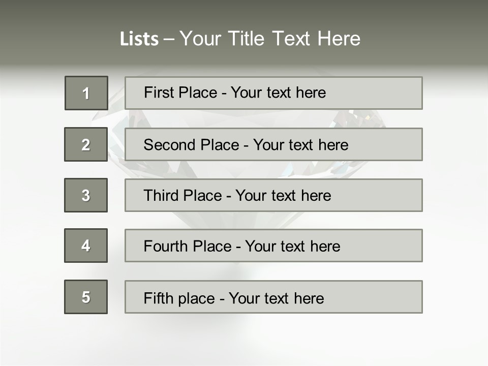 A Diamond On A White Background With A Shadow PowerPoint Template