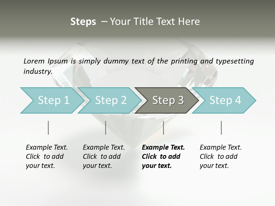 A Diamond On A White Background With A Shadow PowerPoint Template