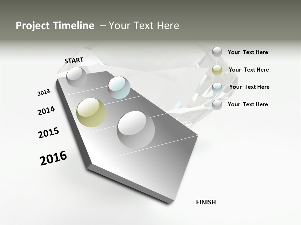 A Diamond On A White Background With A Shadow PowerPoint Template