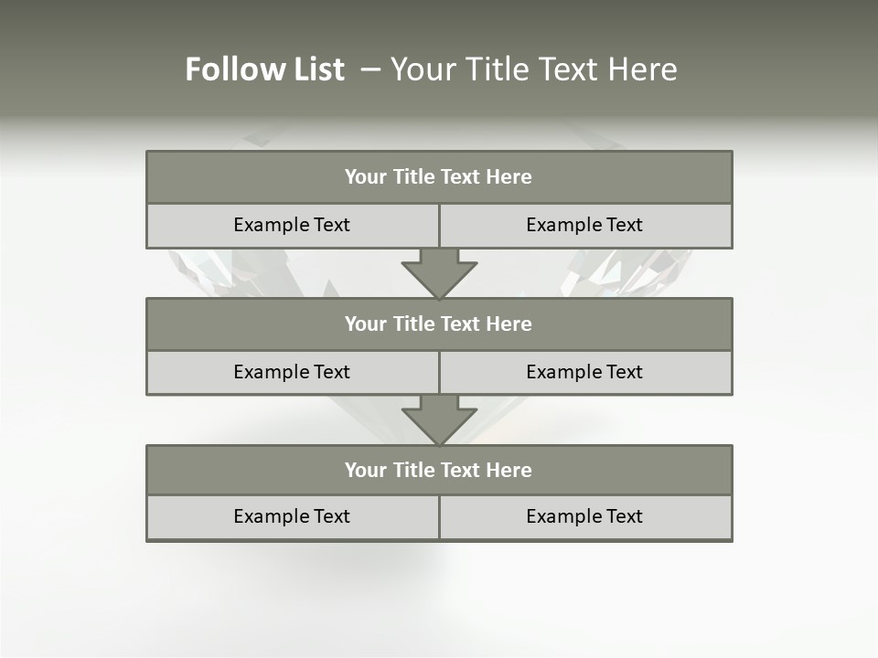 A Diamond On A White Background With A Shadow PowerPoint Template