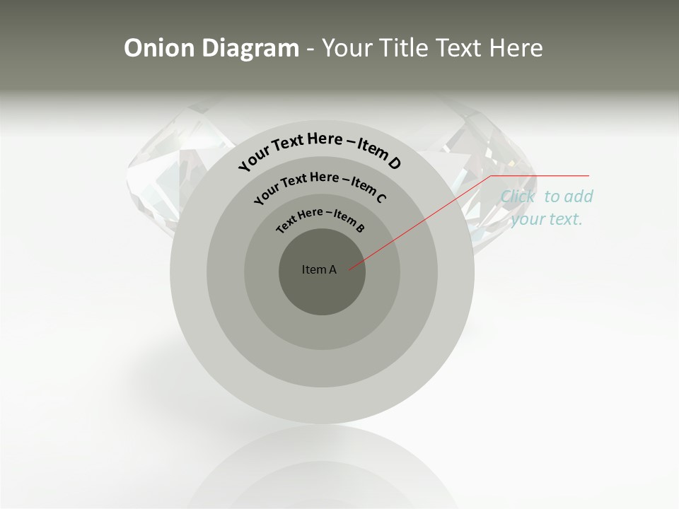 A Diamond On A White Background With A Shadow PowerPoint Template