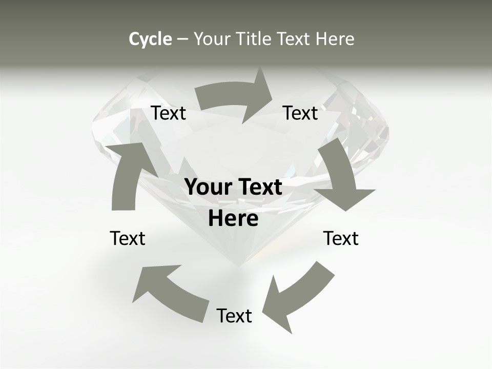 A Diamond On A White Background With A Shadow PowerPoint Template