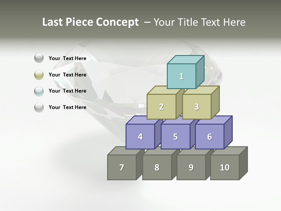 A Diamond On A White Background With A Shadow PowerPoint Template