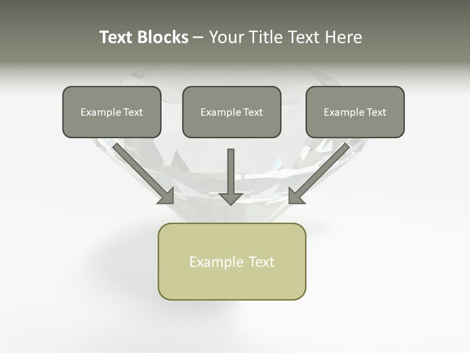 A Diamond On A White Background With A Shadow PowerPoint Template