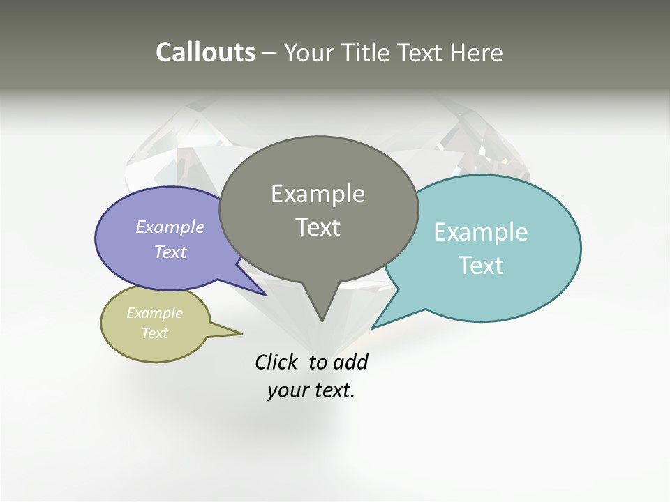 A Diamond On A White Background With A Shadow PowerPoint Template