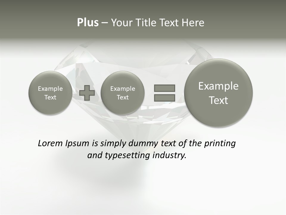 A Diamond On A White Background With A Shadow PowerPoint Template