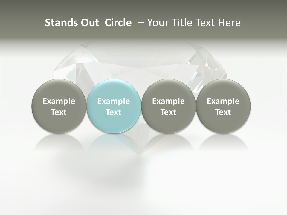 A Diamond On A White Background With A Shadow PowerPoint Template