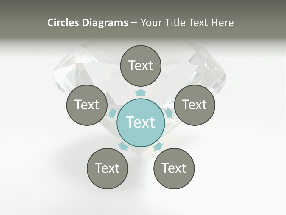 A Diamond On A White Background With A Shadow PowerPoint Template