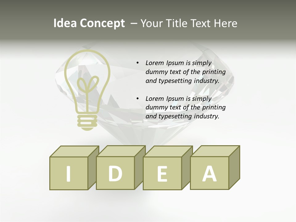 A Diamond On A White Background With A Shadow PowerPoint Template