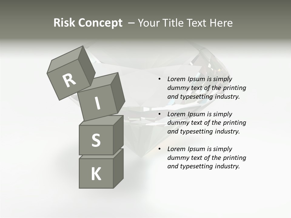 A Diamond On A White Background With A Shadow PowerPoint Template