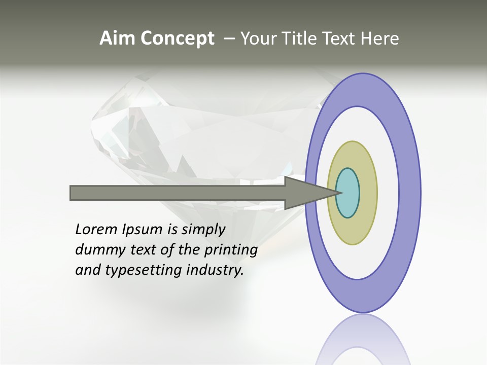 A Diamond On A White Background With A Shadow PowerPoint Template