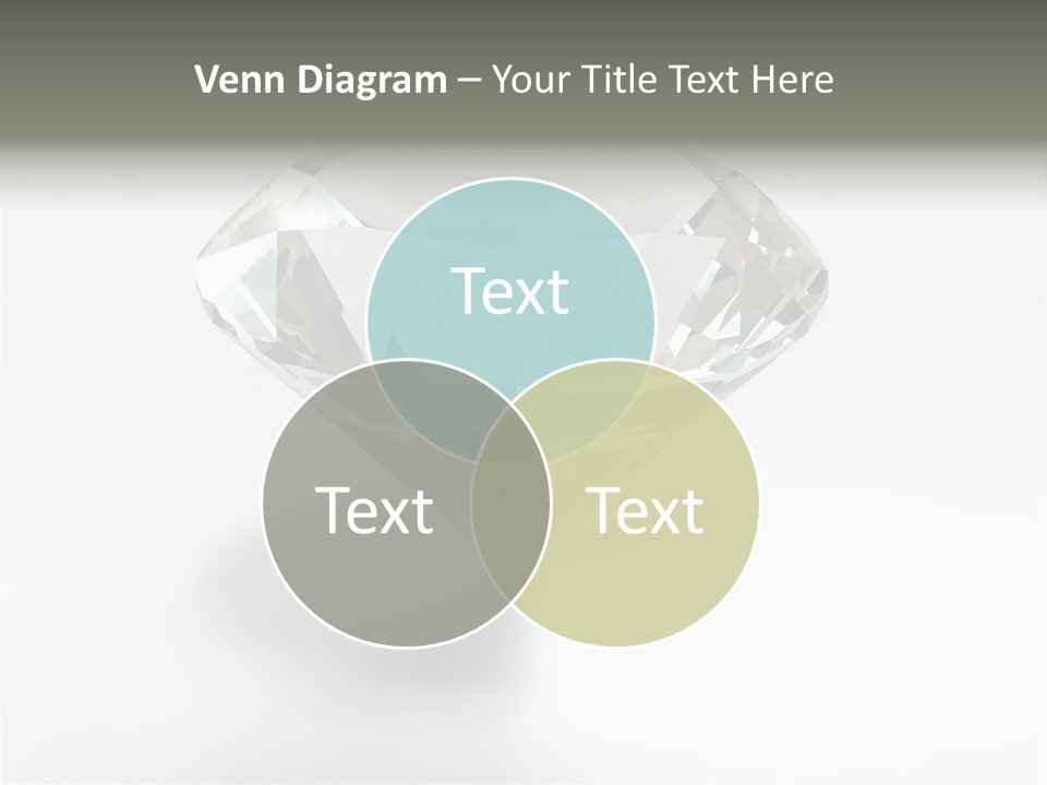 A Diamond On A White Background With A Shadow PowerPoint Template