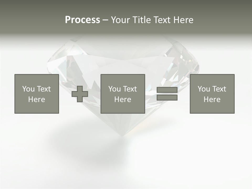 A Diamond On A White Background With A Shadow PowerPoint Template