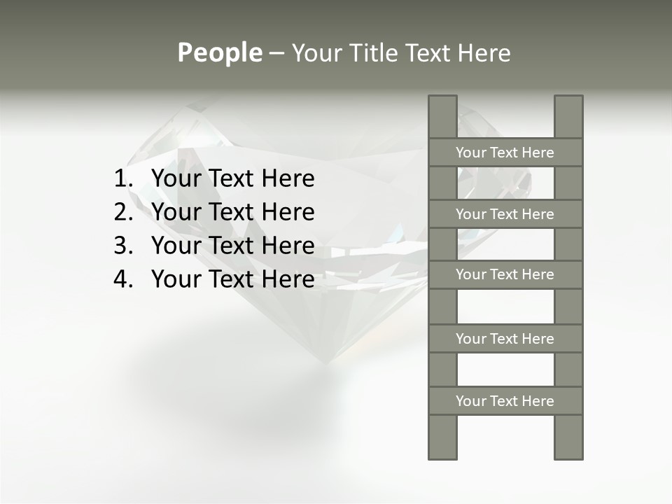 A Diamond On A White Background With A Shadow PowerPoint Template