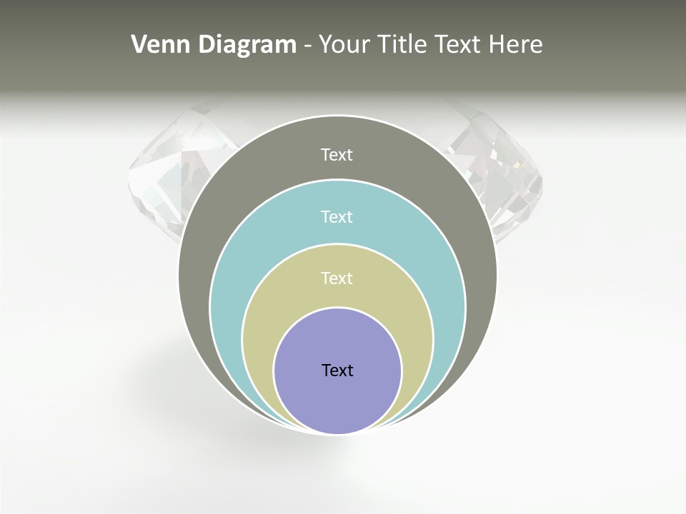 A Diamond On A White Background With A Shadow PowerPoint Template