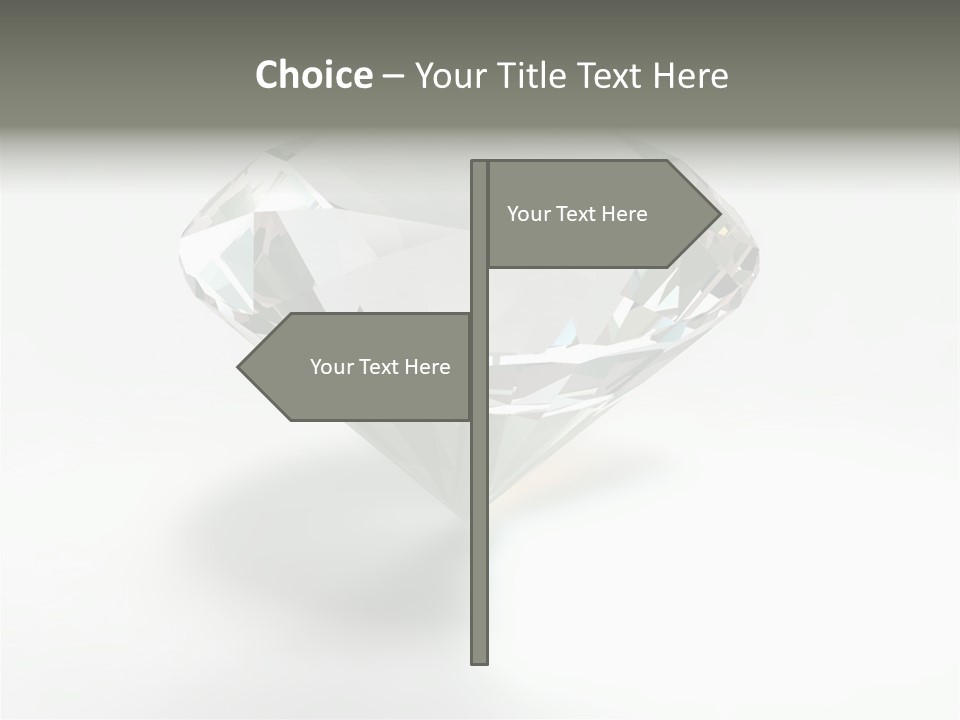 A Diamond On A White Background With A Shadow PowerPoint Template