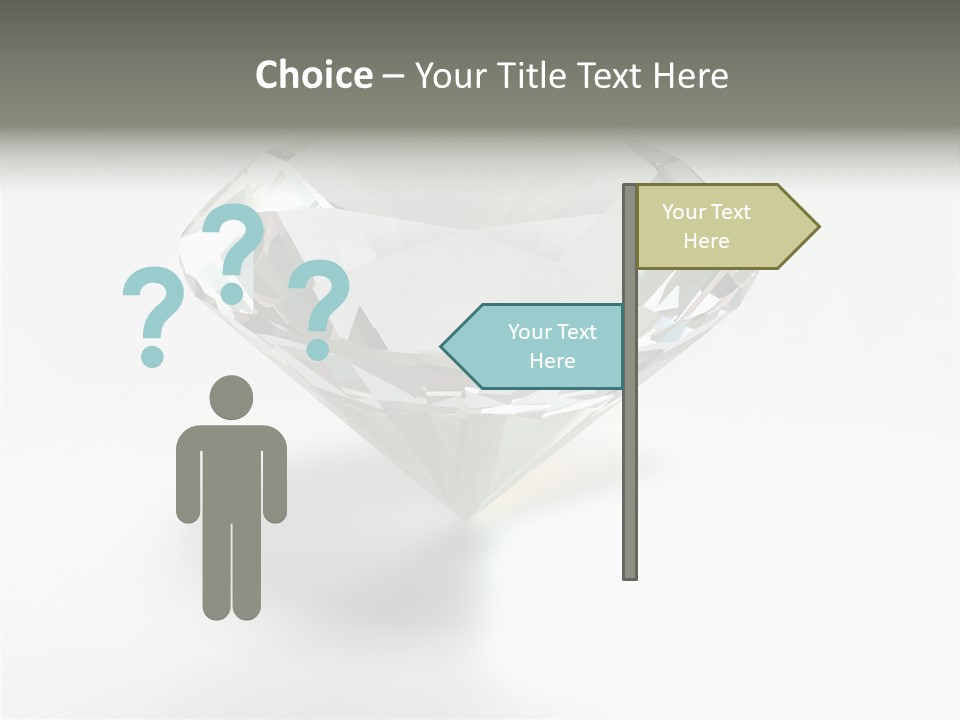 A Diamond On A White Background With A Shadow PowerPoint Template