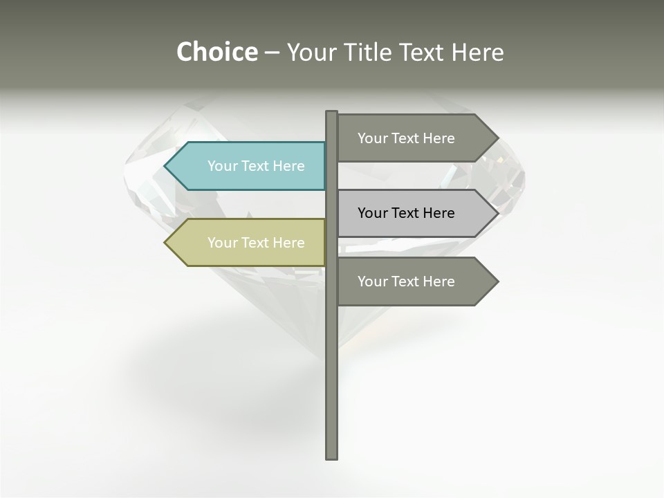 A Diamond On A White Background With A Shadow PowerPoint Template