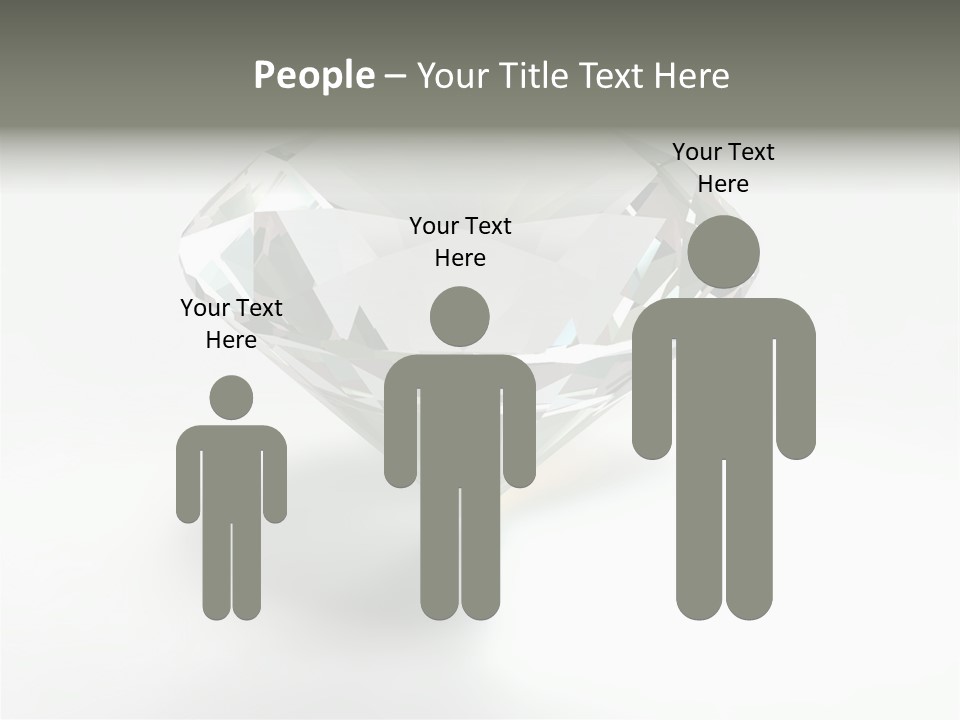 A Diamond On A White Background With A Shadow PowerPoint Template