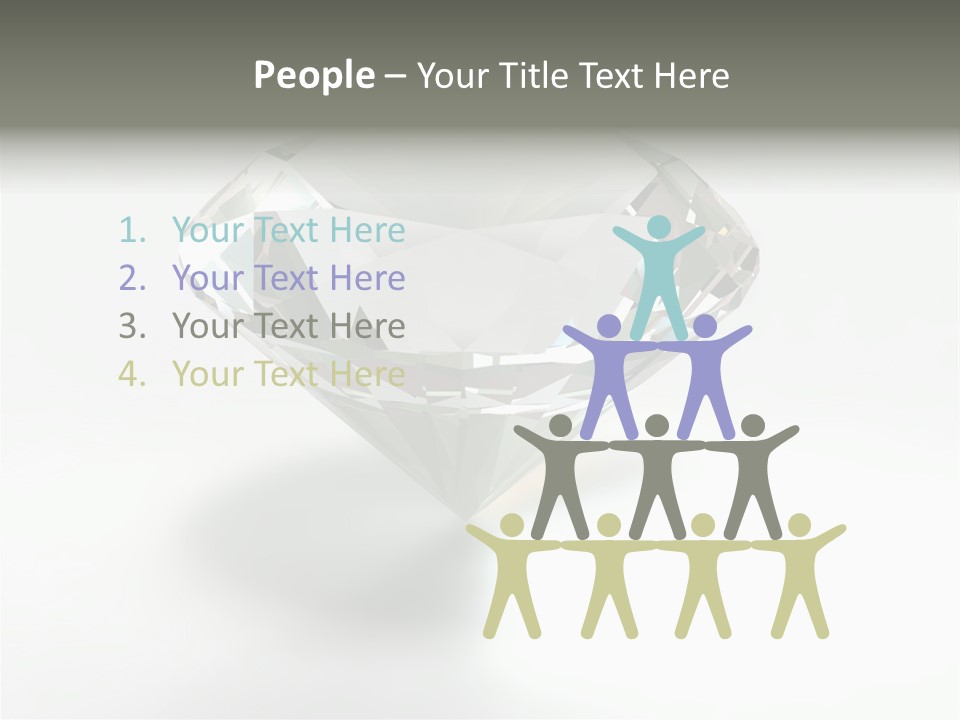 A Diamond On A White Background With A Shadow PowerPoint Template