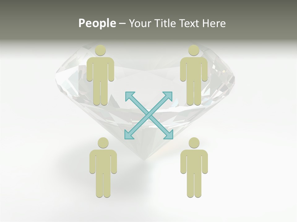 A Diamond On A White Background With A Shadow PowerPoint Template