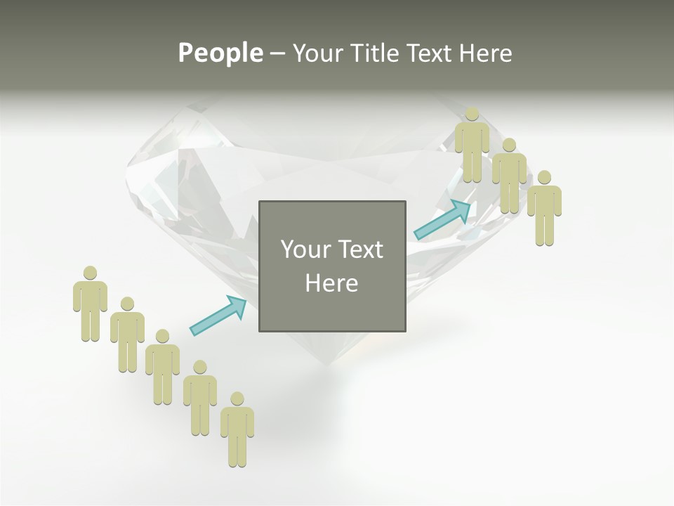 A Diamond On A White Background With A Shadow PowerPoint Template